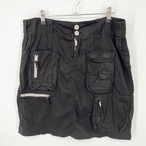 Pete & Greta By Johnny Was Cotton Blend Cargo Shorts SZ 6 Black Y2K Lightweight